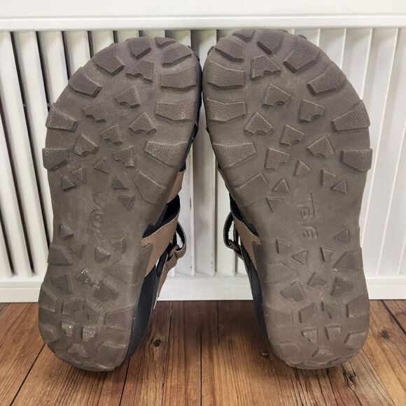 Teva Flintwood Sandals Men Sz 8 Turkish Coffee Brown Leather Hiking Outdoors Low main image 7